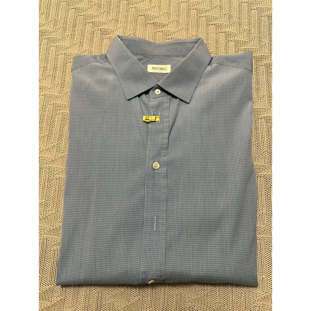 Ascot Chang blue plaid button down size L